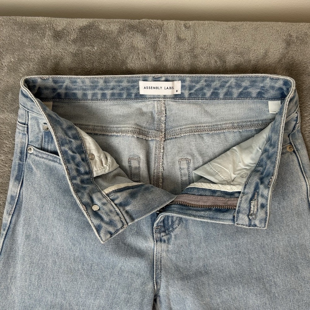 Assembly Label Jeans Straight Relaxed Fit Blue Denim Jeans Women's Size 8 - Picture 13 of 16